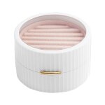 Boîte à bijoux, petit Étui de voyage portable, boîte de rangement pour bagues(blanc) Boîte à bijoux, petit Étui de voyage portable, boîte de rangement pour bagues(blanc)