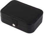 Bo�te � bijoux - petit organisateur de bijoux � deux niveaux, bo�te de rangement en cuir pu pour bagues, ...