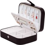 Boîte à bijoux portable avec miroir pour colliers, bracelets, bagues, boucles d'oreilles noir - sollbry ... Boîte à bijoux portable avec miroir pour colliers, bracelets, bagues, boucles d'oreilles noir - sollbry ...