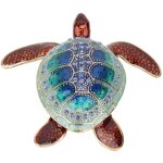 Bote  bijoux en strass avec tortues, espace de rangement, antirouille, couleur vive, tortues de mer ...