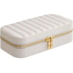Bo�te � bijoux de voyage. petit coffre � accessoire avec miroir. 10. 5 x 20. 5 x 6 cm. surface pu avec ...