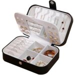 Bote  bijoux de voyage, bote  bijoux portable avec miroir, bote  bijoux pour colliers, bracelets, ...