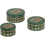 Bo�te � biscuits ronde, m�tal, 3 pi�ces
