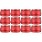 Bo�tes � bougies en m�tal, lot de 12, pots rouges de 225 g pour bougies et loisirs cr�atifs