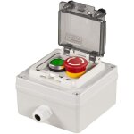 Bo�te � boutons - poussoirs ip67 avec bouton - poussoir d'arr�t d'urgence, bouton - poussoir vert avec ...