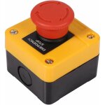 Bote de commande avec bouton de verrouillage d'arrt d'urgence, panneau d'arrt en plastique rouge, ...
