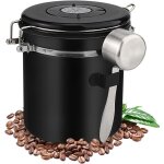 Bote  caf hermtique (1, 5 l), rcipient  caf hermtique, pots  caf en acier inoxydable avec cuillre, ...