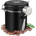 Bote  caf hermtique (1, 5 l), rcipient  caf hermtique, pots  caf en acier inoxydable avec cuillre, ...