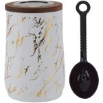 Bo�te � caf� herm�tique en acier inoxydable, r�cipient de stockage, couvercle visible, cuill�re � th�, ...