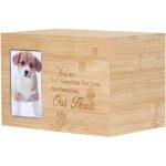 Bo�te � cendres pour animal domestique, chat ou chien, urne comm�morative pour cendres en bambou, cercueil ...