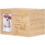Bote  cendres pour animal domestique, chat ou chien, urne commmorative pour cendres en bambou, cercueil ...