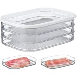 Bo�te � charcuterie 3 �tages ? blanc ? bo�te de rangement frigo pour charcuterie - trois bo�tes de conservatio ...