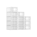 Songmics - boîtes à chaussures, lot de 12, rangement chaussures, pliable, pour pointure jusqu'à 44, transparen ... Songmics - boîtes à chaussures, lot de 12, rangement chaussures, pliable, pour pointure jusqu'à 44, transparen ...