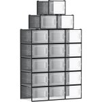 Songmics - botes  chaussures, lot de 18, rangement chaussures, pliable, pour pointure jusqu' 46, transparen ...
