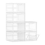 Botes  chaussures, lot de 6, avec porte, rangement de chaussure en plastique, empilable, montage facile, ...