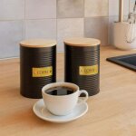 Boite de conservation a cafe avec couvercle hermetique en bambou