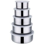 Bo�te de conservation fra�che en acier inoxydable 5 pi�ces, ensemble de repas de conservation fra�che ...