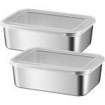 Bo�tes de conservation rectangulaires en acier inoxydable, compatibles micro - ondes et cong�lateur