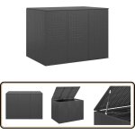 Bote  coussins de jardin rsine tresse 145x100x103 cm noir - coffre de jardin - rangement extrieur ...