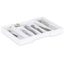 Boite a couverts coulissante en bambou blanc