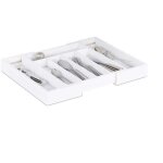 Boite a couverts coulissante en bambou blanc