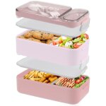 Boîte à déjeuner bento pour adulte, 1600ml grande 2 couches boîte à bento avec couverts et boîtes à sauce, ... Boîte à déjeuner bento pour adulte, 1600ml grande 2 couches boîte à bento avec couverts et boîtes à sauce, ...