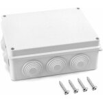 Boite de derivation, ip65 en plastique abs, etanche exterieur, blanc, 200 x 155 x 80 mm - forehill