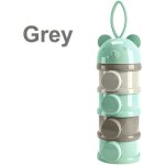 Bote doseuse de lait empilable 4 compartiments gris