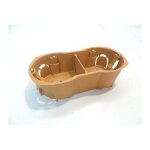 Boite d'encastrement double cloison seche 2 postes entraxe 71mm prof 40mm � 68mm marron h / v sib adr ...