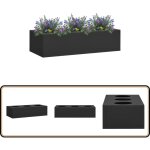 Bote  fleurs de bureau anthracite 90x40x23 cm acier - jardinire - plante d'intrieur - dcoration ...