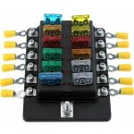 Bote de fusibles  lames de 12 manires avec led - inclus 10 fusibles et bornes - convient pour bateau, ...