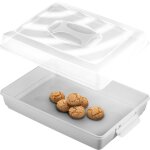 Kadax - bote  gteau, avec couvercle, 43 x 30 x 12, 5 cm, en plastique, avec poigne, rectangulaire, ...