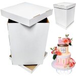 Bo�te � g�teau � �tages haute 34�34�45 cm pour g�teau � �tages blanche brand4cake