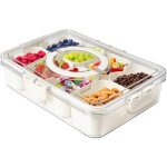 Bo�te � go�ter avec poign�e, plateau, assiette avec couvercle, contenant empilable pour fruits et l�gumes ...