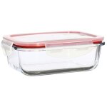 Bote hermtique rectangulaire en verre 630ml, clmentine