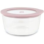 Boite herm�tique ronde en verre 250ml, pressbox