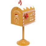 Bo�te aux lettres en m�tal pour le p�re no�l, sur un poteau, 32 cm