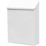 Bo�te aux lettres murale avec serrure, en m�tal, pour portail ext�rieur, blanche.