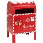 F��ric lights and christmas ? bo�te aux lettres p�re no�l en m�tal rouge h 34 cm ? r�sistante aux intemp�ries ...