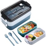 Bote  lunch avec 3 compartiments 1400 ml, porte - djeuner, bento box adapte au micro - ondes et au ...