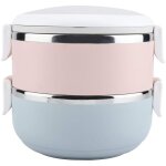 Bo�te � lunch en acier inoxydable, contenant alimentaire portable pour �tudiants et employ�s de bureau ...