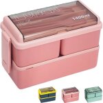 Bote  lunch - bote bento 1400 ml - pour adultes et enfants - bote  lunch avec compartiments et couverts ...