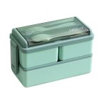 Bote  lunch, bote  lunch bento avec 3 compartiments et ustensiles, bote  lunch micro - ondable, ...