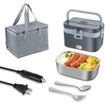Bo�te � lunch �lectrique � chauffage rapide de 80 w, bo�te � lunch chauffante � double couche de 2, 8 ...