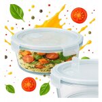 Bo�te � lunch herm�tique ronde en verre de 950 ml pour le travail ou l'�cole