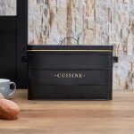Boite metal noir et dore cuisine m4