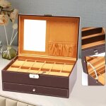 Bote  montres pour hommes organisateur 12 fentes montres porte - bijoux stockage display