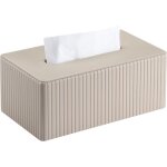 Bo�te � mouchoir en cuir, rectangulaire boite mouchoirs pour bureau, maison, salle de bain (beige)