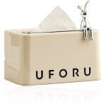 Bo�te � mouchoirs rectangulaire avec couvercle � ressort, bords lisses, ouverture et fermeture automatiques, ...