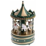 Bo�te � musique carrousel, bo�te � musique rotative en bois, d�coration de bureau pour anniversaires, ...